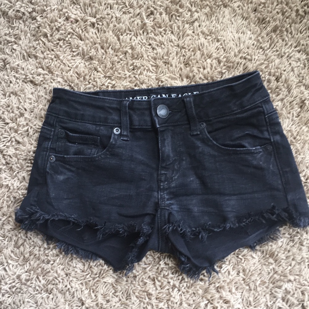 AEO Distressed Shortie Shorts